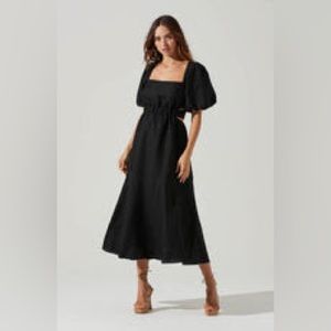 NWT ASTR Black midi dress